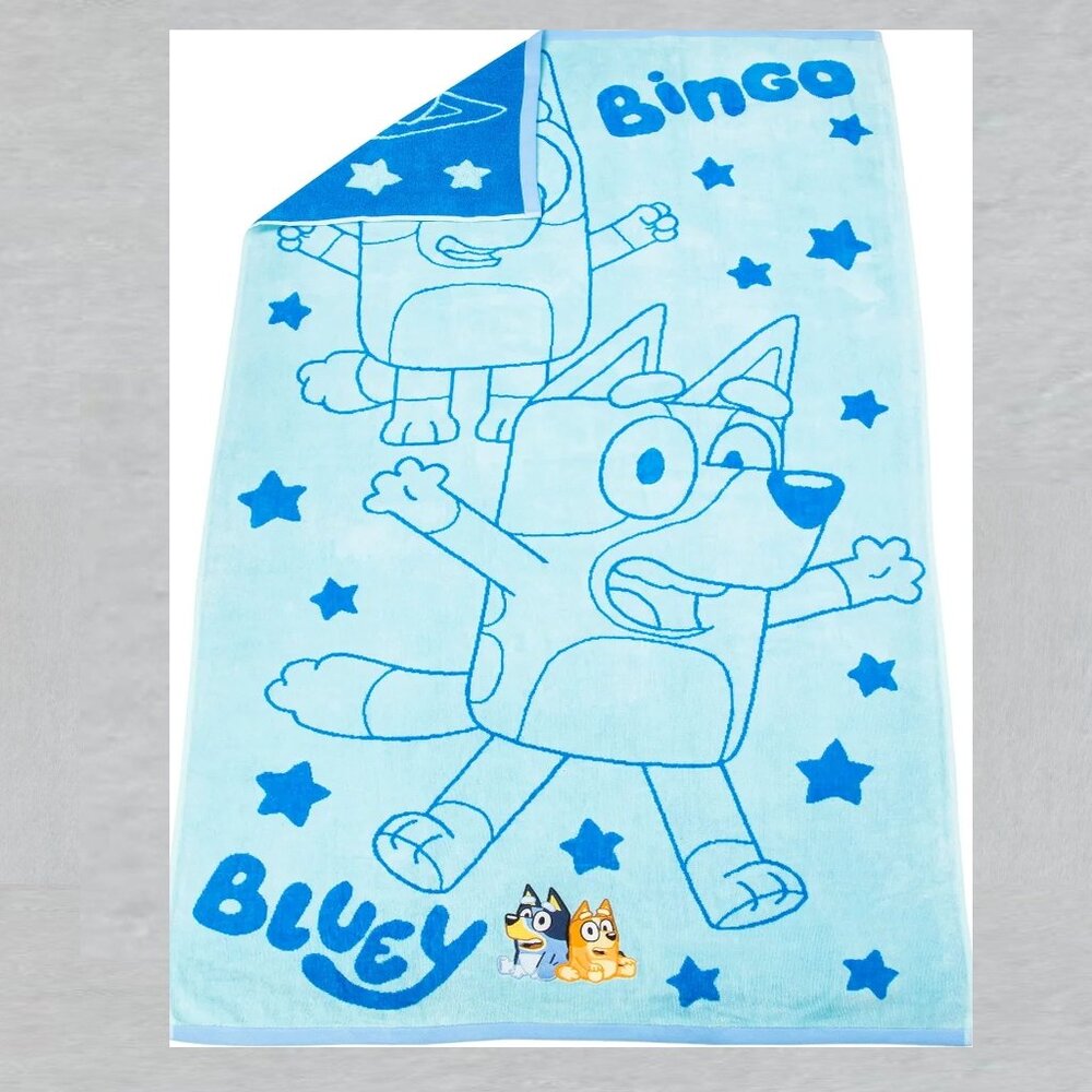 Bluey Beach Towel Measures 34 x 63 inches